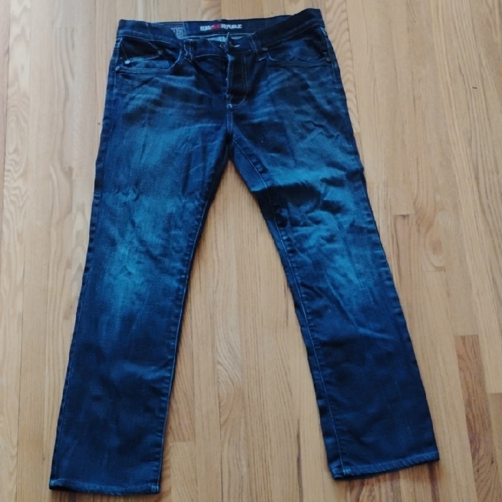 Rock & Republic Blue Straight Jeans Classic Denim